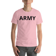 United States Army Men's T-Shirt with Black Lettering - Pink