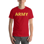 United States Army Men's T-Shirt Yellow Lettering - Red
