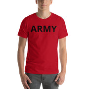 United States Army Men's T-Shirt with Black Lettering - Red