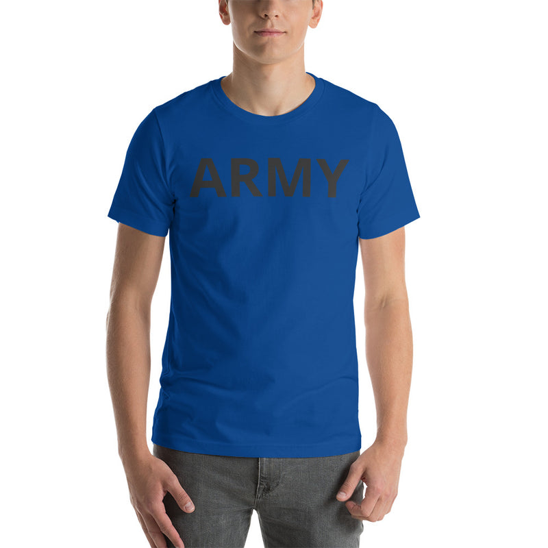 United States Army Men's T-Shirt with Black Lettering - True Royal
