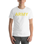 United States Army Men's T-Shirt Yellow Lettering - White