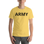 United States Army Men's T-Shirt with Black Lettering - Yellow