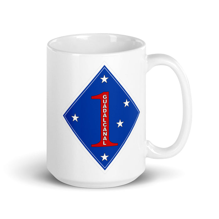 White Glossy Mug - 1st Marine Division
